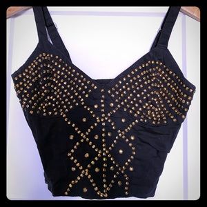Angie gold studded crop top